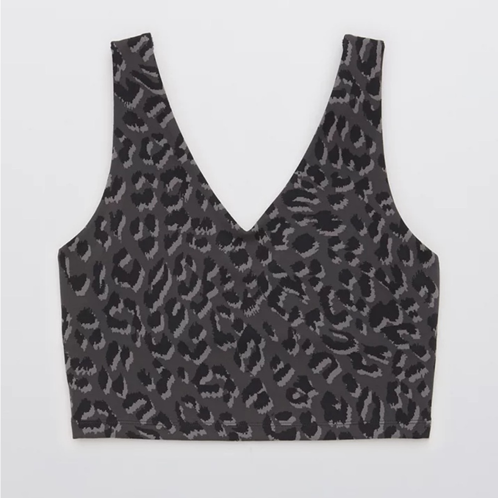 Aerie leopard longline sports bra size medium